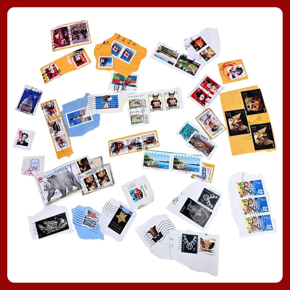 35 Vintage US Canada World Postage Stamp Lot Snoopy Art Animals Collectibles Goo